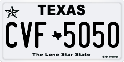 TX license plate CVF5050