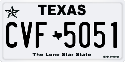 TX license plate CVF5051