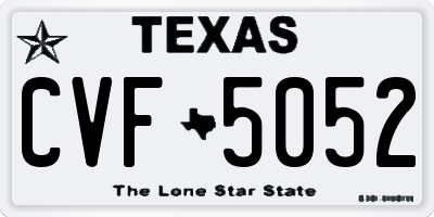 TX license plate CVF5052