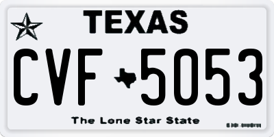 TX license plate CVF5053