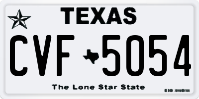 TX license plate CVF5054