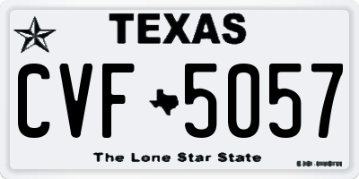 TX license plate CVF5057