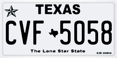 TX license plate CVF5058