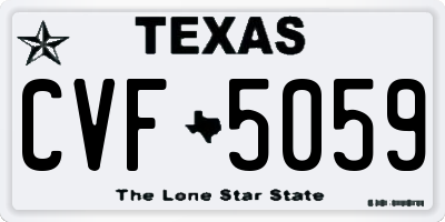 TX license plate CVF5059