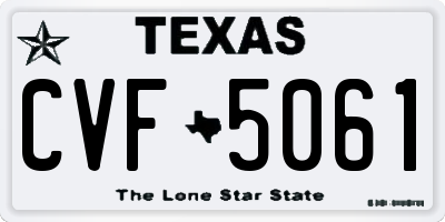 TX license plate CVF5061