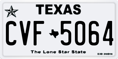 TX license plate CVF5064