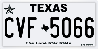 TX license plate CVF5066