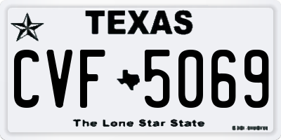 TX license plate CVF5069