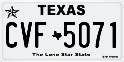 TX license plate CVF5071