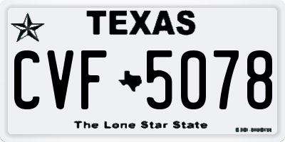 TX license plate CVF5078