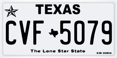 TX license plate CVF5079