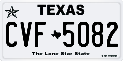TX license plate CVF5082