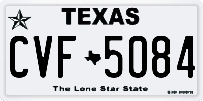 TX license plate CVF5084