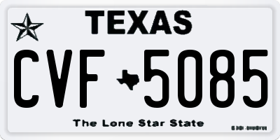 TX license plate CVF5085