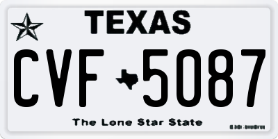 TX license plate CVF5087