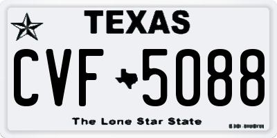 TX license plate CVF5088