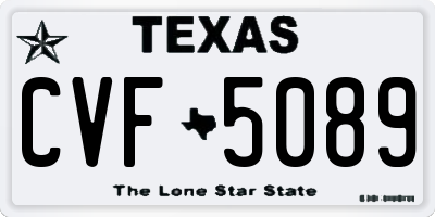 TX license plate CVF5089
