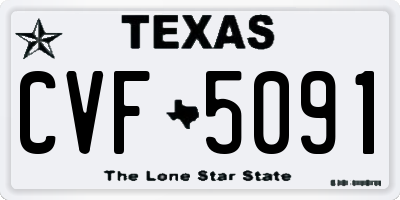TX license plate CVF5091