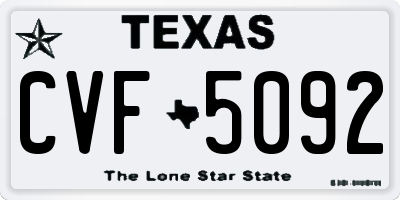 TX license plate CVF5092