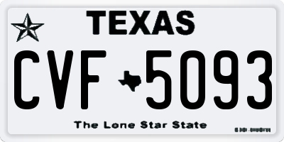 TX license plate CVF5093