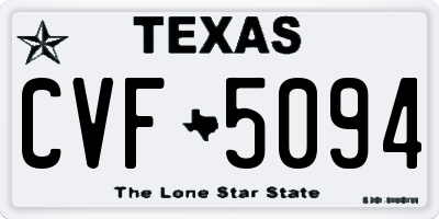 TX license plate CVF5094