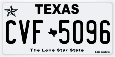 TX license plate CVF5096