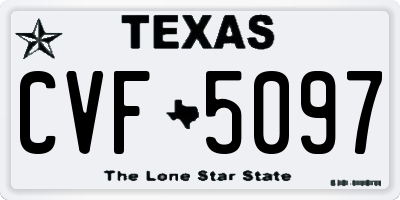 TX license plate CVF5097