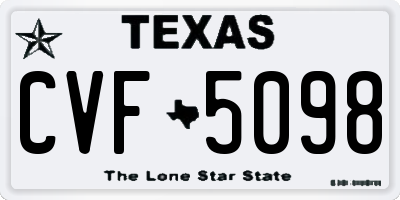 TX license plate CVF5098