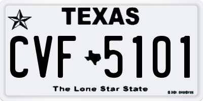 TX license plate CVF5101