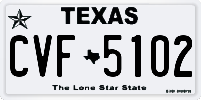 TX license plate CVF5102