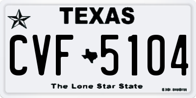 TX license plate CVF5104