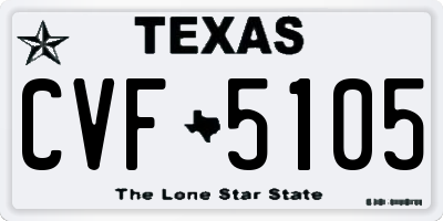 TX license plate CVF5105
