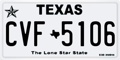 TX license plate CVF5106