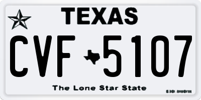 TX license plate CVF5107