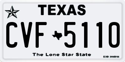 TX license plate CVF5110