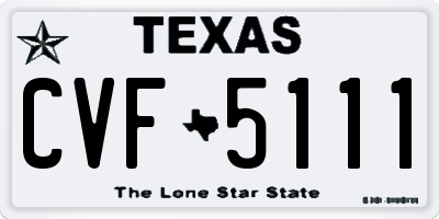TX license plate CVF5111