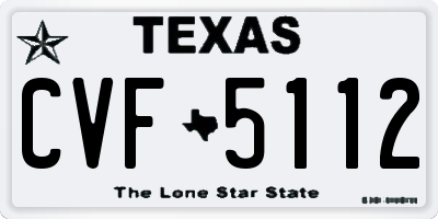 TX license plate CVF5112
