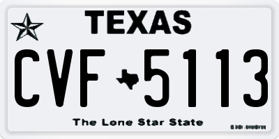 TX license plate CVF5113