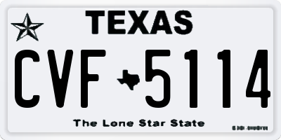 TX license plate CVF5114