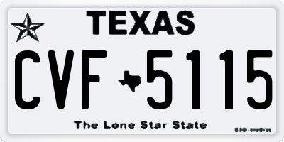 TX license plate CVF5115