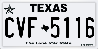 TX license plate CVF5116