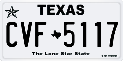 TX license plate CVF5117