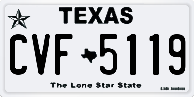 TX license plate CVF5119