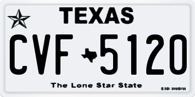 TX license plate CVF5120