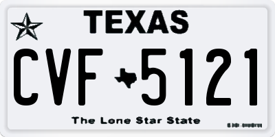 TX license plate CVF5121