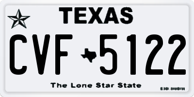 TX license plate CVF5122