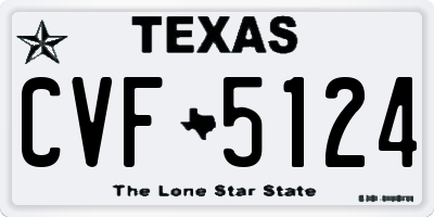 TX license plate CVF5124