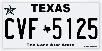 TX license plate CVF5125