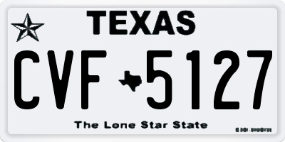 TX license plate CVF5127