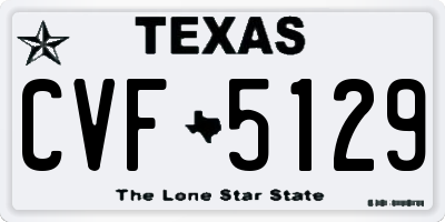 TX license plate CVF5129